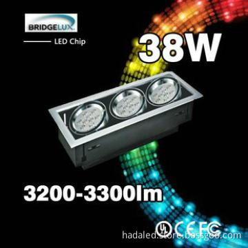 Saving energy high lumen 38w led grille spotlight,led downlight